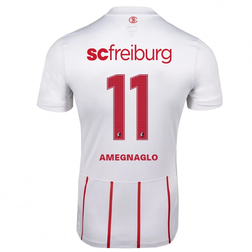 Danxen Kinder David Amegnaglo #11 Weiß Rot Gelb Auswärtstrikot Trikot 2026/27 T-Shirt