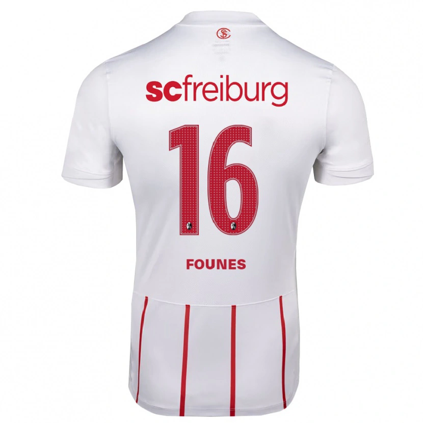 Danxen Kinder Kevin Founes #16 Weiß Rot Gelb Auswärtstrikot Trikot 2026/27 T-Shirt