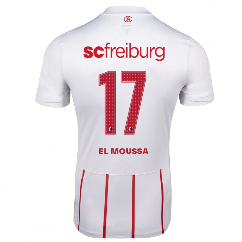 Danxen Kinder Barack El Moussa #17 Weiß Rot Gelb Auswärtstrikot Trikot 2026/27 T-Shirt