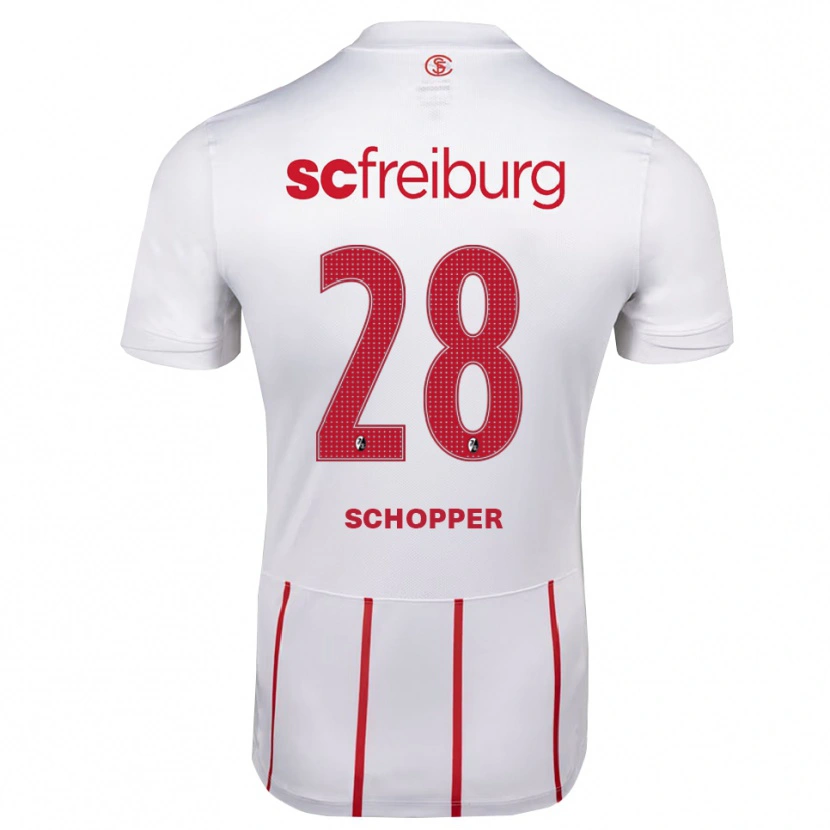 Danxen Kinder David Schopper #28 Weiß Rot Gelb Auswärtstrikot Trikot 2026/27 T-Shirt