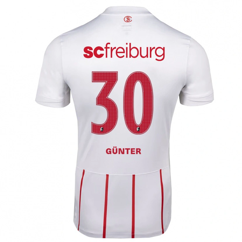 Danxen Kinder Christian Günter #30 Weiß Rot Gelb Auswärtstrikot Trikot 2026/27 T-Shirt