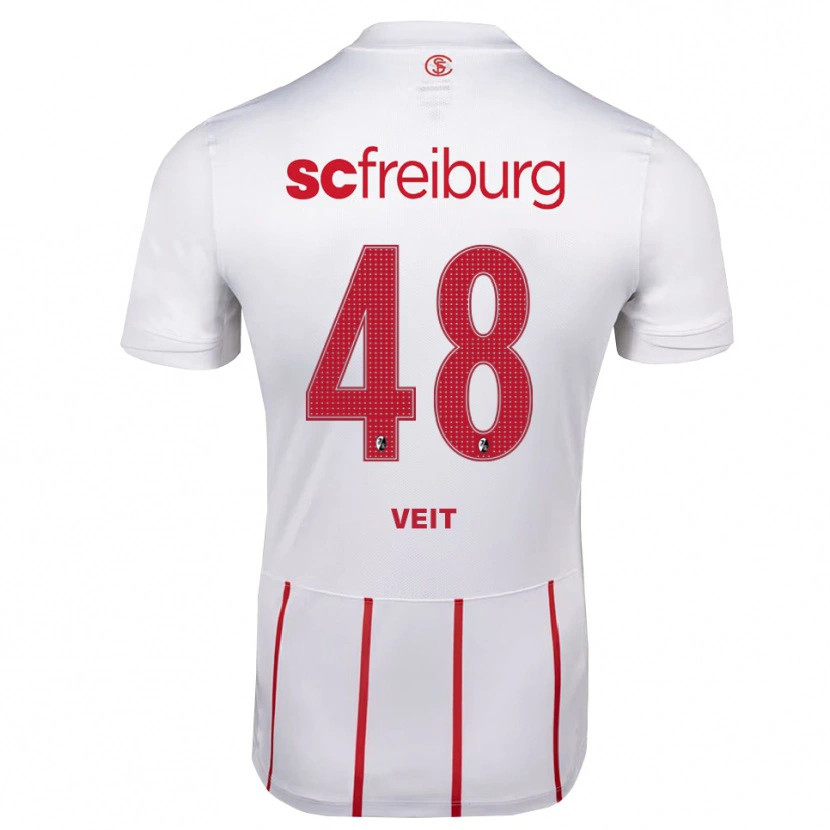 Danxen Kinder Jannik Veit #48 Weiß Rot Gelb Auswärtstrikot Trikot 2026/27 T-Shirt