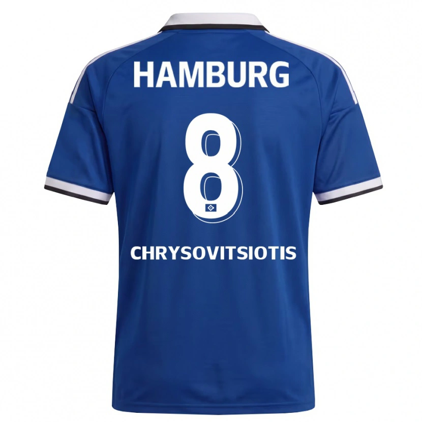 Danxen Kinder Stefanos Chrysovitsiotis #8 Weiß Blau Auswärtstrikot Trikot 2026/27 T-Shirt