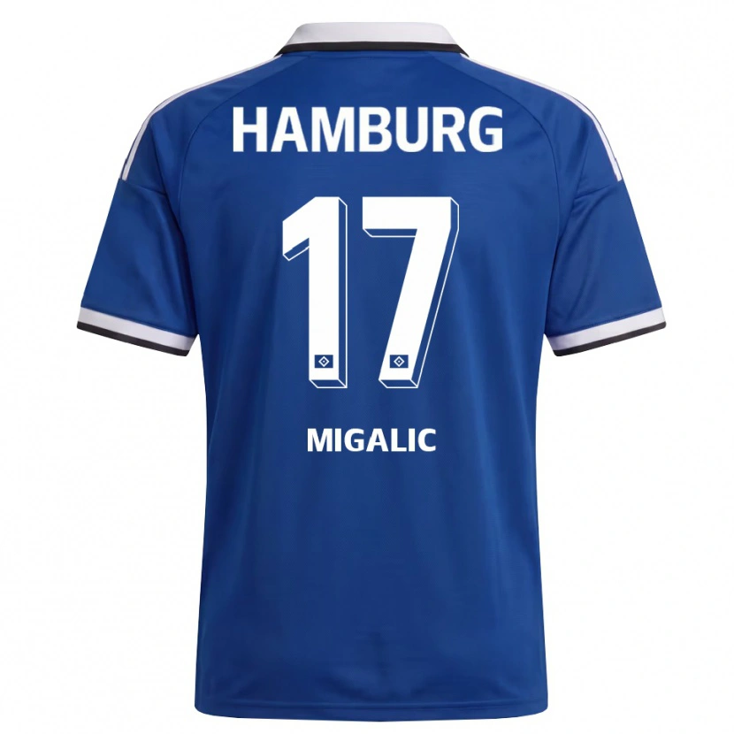 Danxen Kinder Dorian Migalic #17 Weiß Blau Auswärtstrikot Trikot 2026/27 T-Shirt