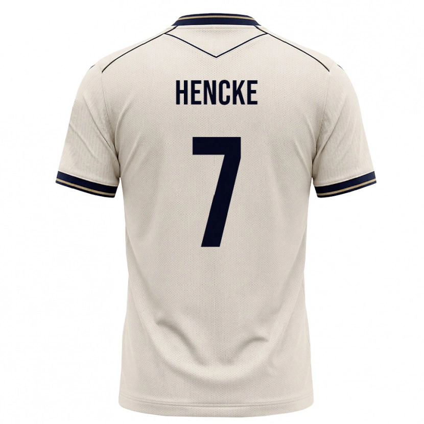 Danxen Kinder Oskar Hencke #7 Creme Tiefblau Auswärtstrikot Trikot 2026/27 T-Shirt