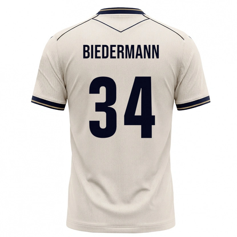 Danxen Kinder Nico Biedermann #34 Creme Tiefblau Auswärtstrikot Trikot 2026/27 T-Shirt