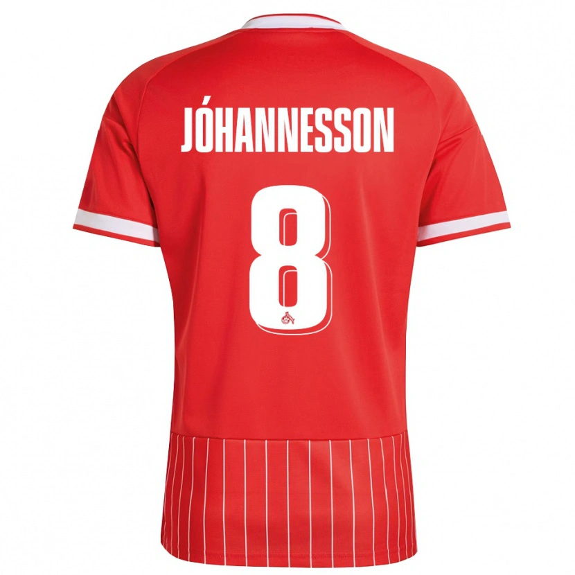 Danxen Kinder Ísak Jóhannesson #8 Rot Weiß Grün Auswärtstrikot Trikot 2026/27 T-Shirt