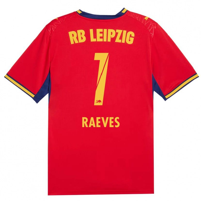 Danxen Kinder Dries Raeves #1 Rot Gelb Königsblau Auswärtstrikot Trikot 2026/27 T-Shirt