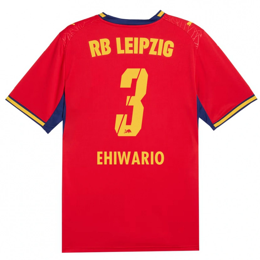 Danxen Kinder Nwabueze Ehiwario #3 Rot Gelb Königsblau Auswärtstrikot Trikot 2026/27 T-Shirt