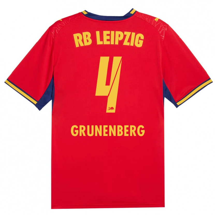 Danxen Kinder Rucy Grunenberg #4 Rot Gelb Königsblau Auswärtstrikot Trikot 2026/27 T-Shirt