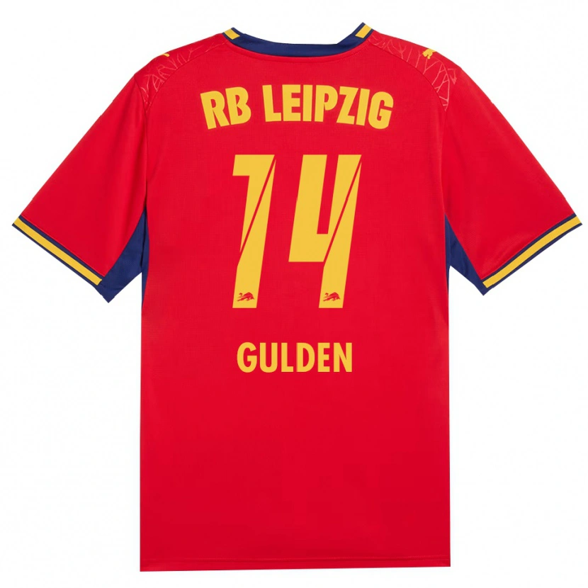 Danxen Kinder Erik Gulden #14 Rot Gelb Königsblau Auswärtstrikot Trikot 2026/27 T-Shirt