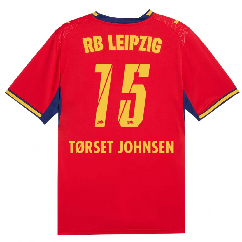 Danxen Kinder Patrik Tørset Johnsen #15 Rot Gelb Königsblau Auswärtstrikot Trikot 2026/27 T-Shirt