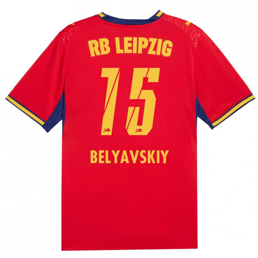 Danxen Kinder David Belyavskiy #15 Rot Gelb Königsblau Auswärtstrikot Trikot 2026/27 T-Shirt