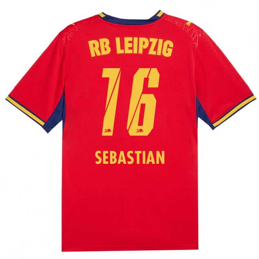 Danxen Kinder Jordy Sebastian #16 Rot Gelb Königsblau Auswärtstrikot Trikot 2026/27 T-Shirt