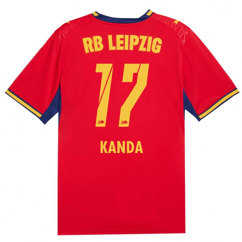 Danxen Kinder Taito Kanda #17 Rot Gelb Königsblau Auswärtstrikot Trikot 2026/27 T-Shirt