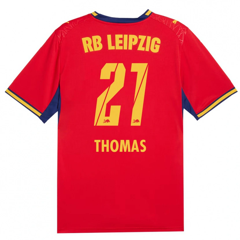 Danxen Kinder Ayodele Thomas #21 Rot Gelb Königsblau Auswärtstrikot Trikot 2026/27 T-Shirt