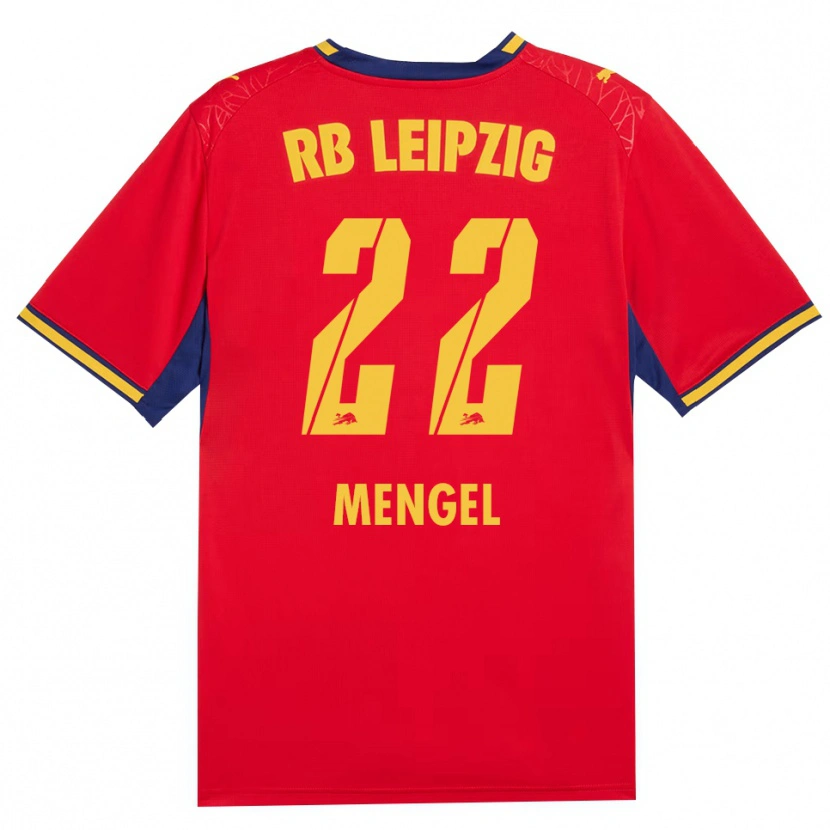 Danxen Kinder Luca Mengel #22 Rot Gelb Königsblau Auswärtstrikot Trikot 2026/27 T-Shirt