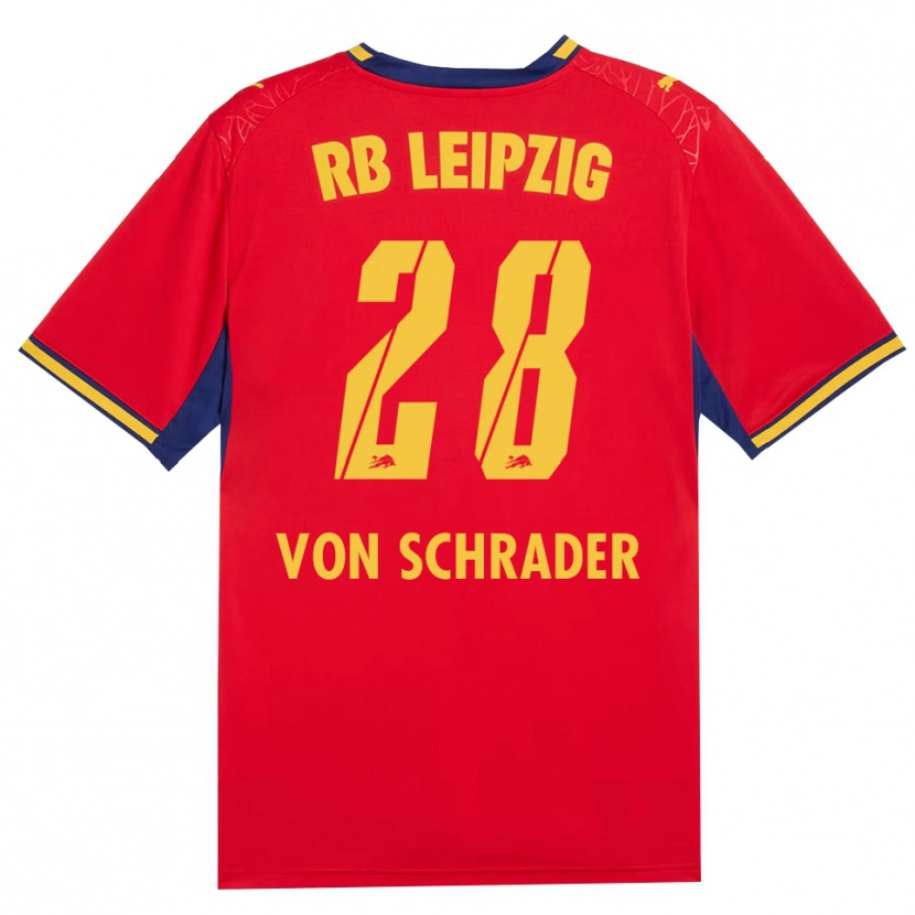 Danxen Kinder Lina Von Schrader #28 Rot Gelb Königsblau Auswärtstrikot Trikot 2026/27 T-Shirt