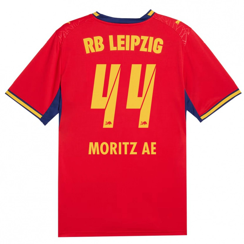 Danxen Kinder Moritz Aé #44 Rot Gelb Königsblau Auswärtstrikot Trikot 2026/27 T-Shirt