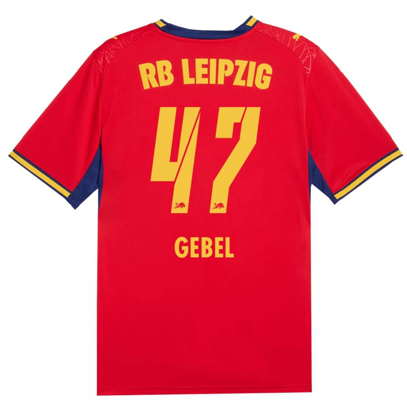 Danxen Kinder Viggo Gebel #47 Rot Gelb Königsblau Auswärtstrikot Trikot 2026/27 T-Shirt