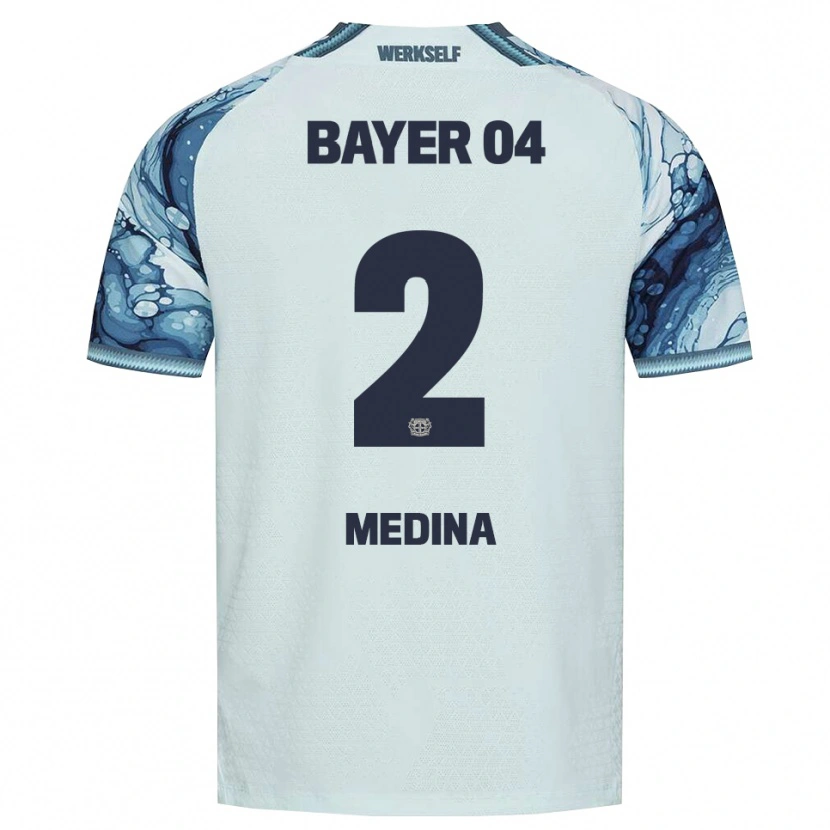 Danxen Kinder Facundo Medina #2 Dunkelgrün Schwarz Auswärtstrikot Trikot 2026/27 T-Shirt