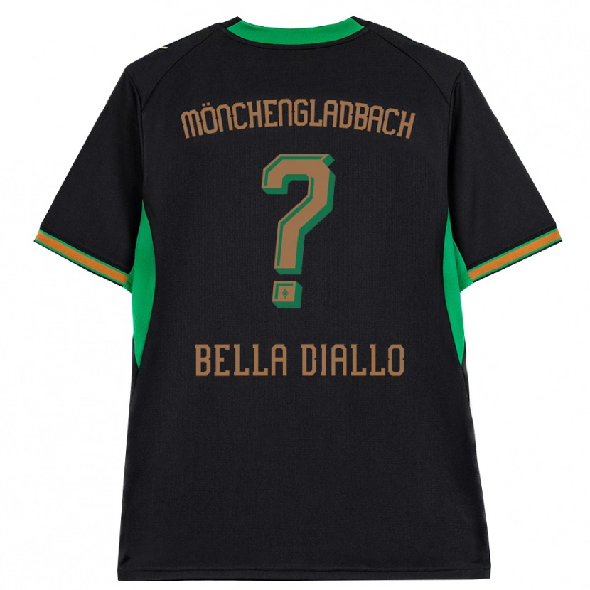 Danxen Kinder Oumar Bella Diallo #0 Schwarz Orange Grün Braun Auswärtstrikot Trikot 2026/27 T-Shirt