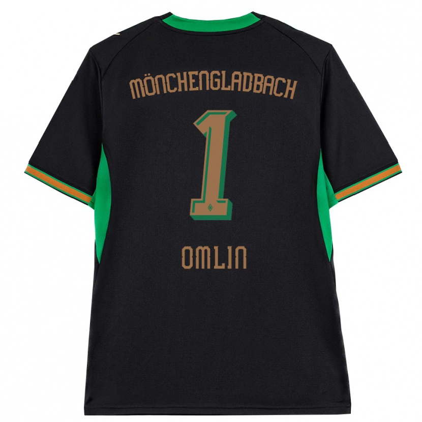 Danxen Kinder Jonas Omlin #1 Schwarz Orange Grün Braun Auswärtstrikot Trikot 2026/27 T-Shirt