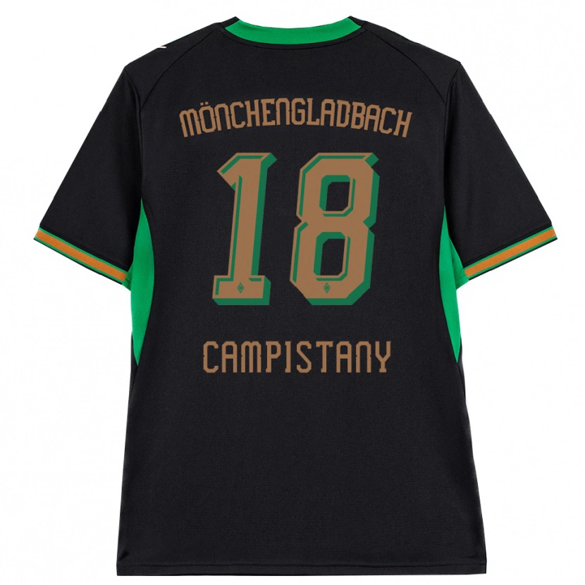 Danxen Kinder Erik Corominas Campistany #18 Schwarz Orange Grün Braun Auswärtstrikot Trikot 2026/27 T-Shirt