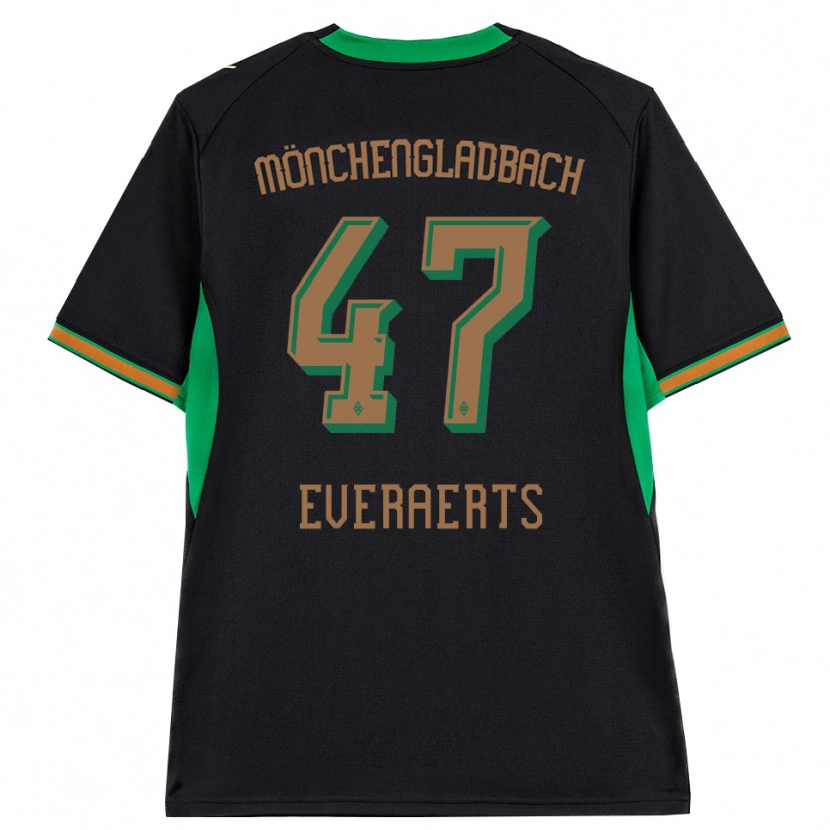 Danxen Kinder Kim Everaerts #47 Schwarz Orange Grün Braun Auswärtstrikot Trikot 2026/27 T-Shirt