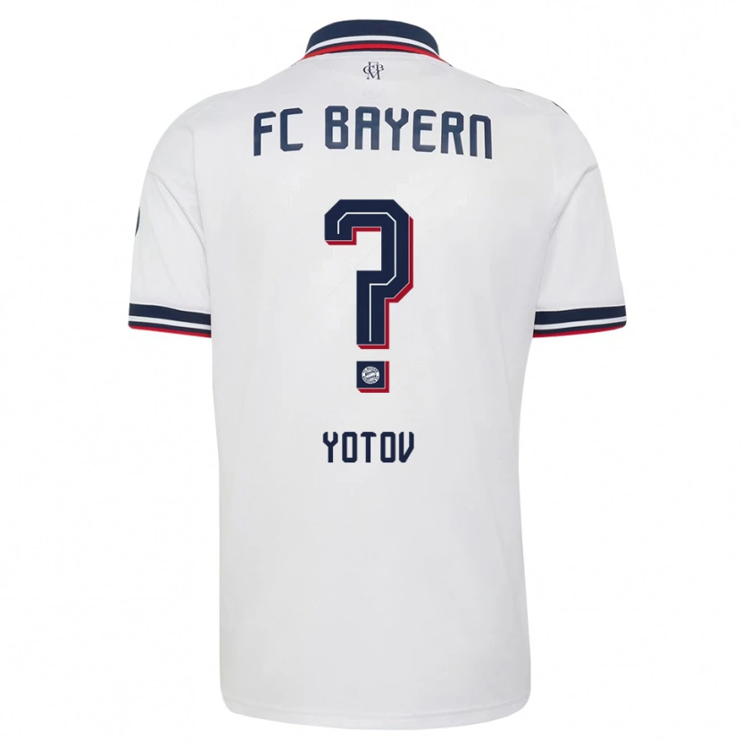 Danxen Kinder Valentin Yotov #0 Weiß Grau Rot Auswärtstrikot Trikot 2026/27 T-Shirt