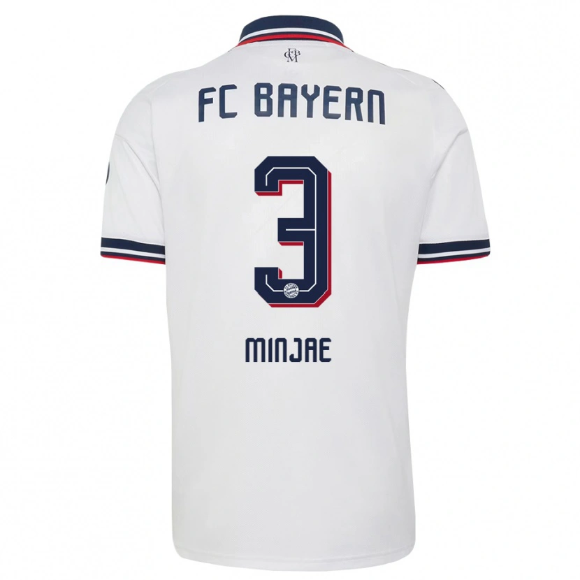 Danxen Kinder Min-Jae Kim #3 Weiß Grau Rot Auswärtstrikot Trikot 2026/27 T-Shirt