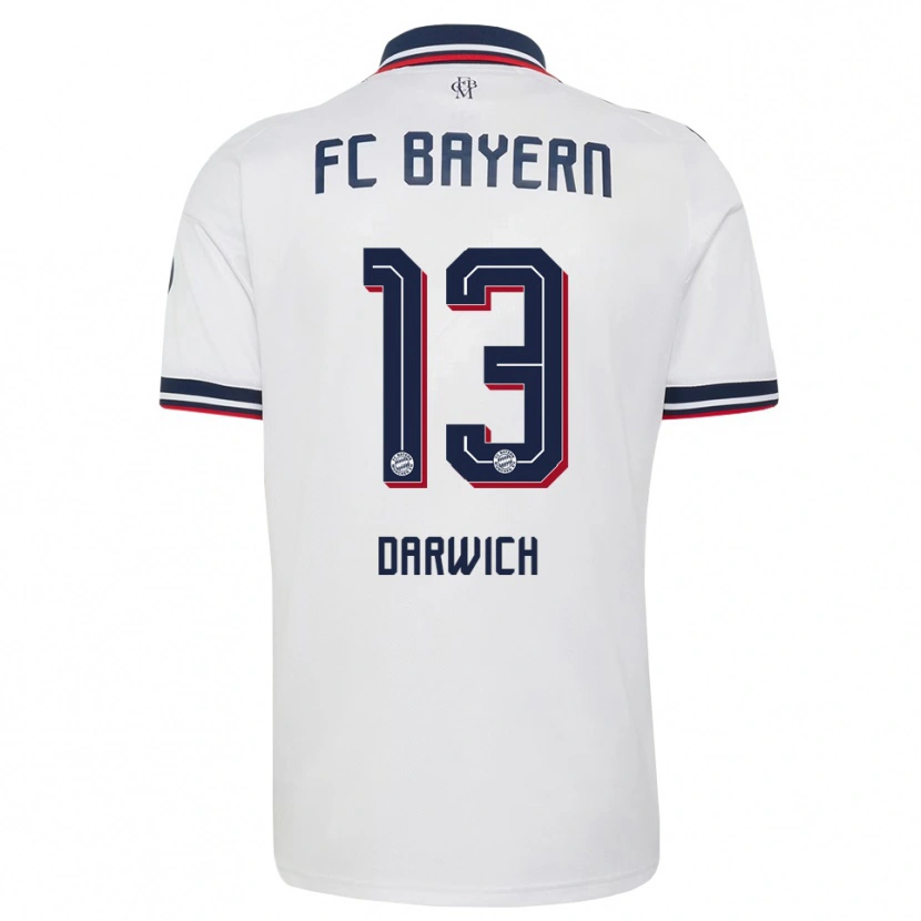 Danxen Kinder Maher Darwich #13 Weiß Grau Rot Auswärtstrikot Trikot 2026/27 T-Shirt