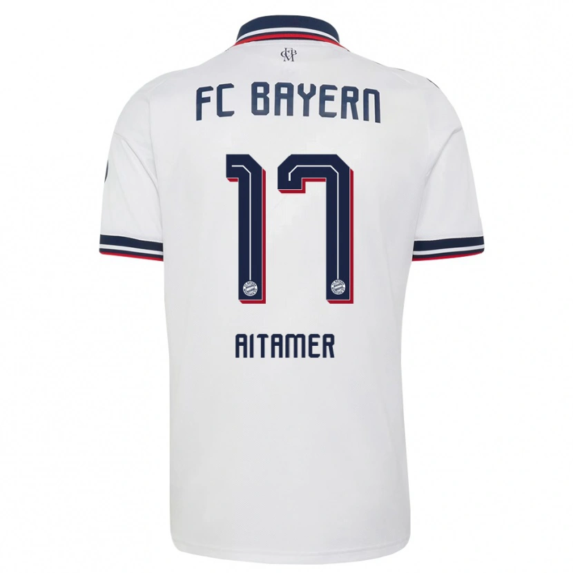 Danxen Kinder Younes Aitamer #17 Weiß Grau Rot Auswärtstrikot Trikot 2026/27 T-Shirt