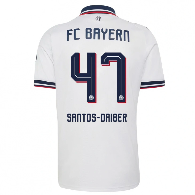 Danxen Kinder David Santos Daiber #47 Weiß Grau Rot Auswärtstrikot Trikot 2026/27 T-Shirt