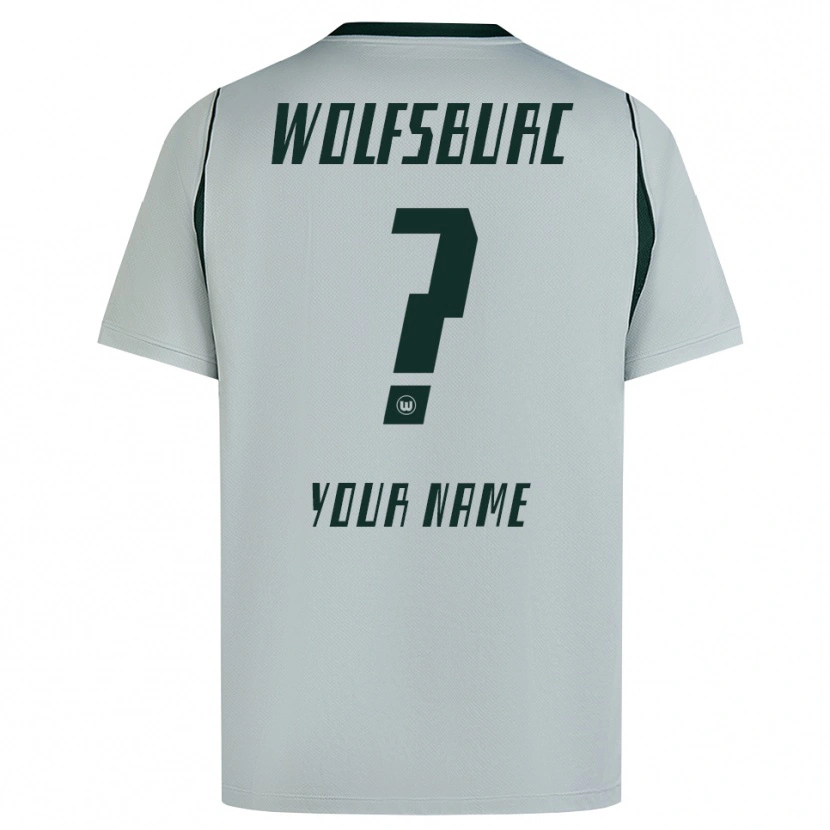 Danxen Kinder Ihren Namen #0 Grau Grün Auswärtstrikot Trikot 2026/27 T-Shirt
