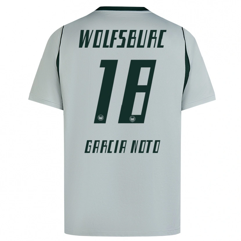 Danxen Kinder Estéfano García Noto #18 Grau Grün Auswärtstrikot Trikot 2026/27 T-Shirt