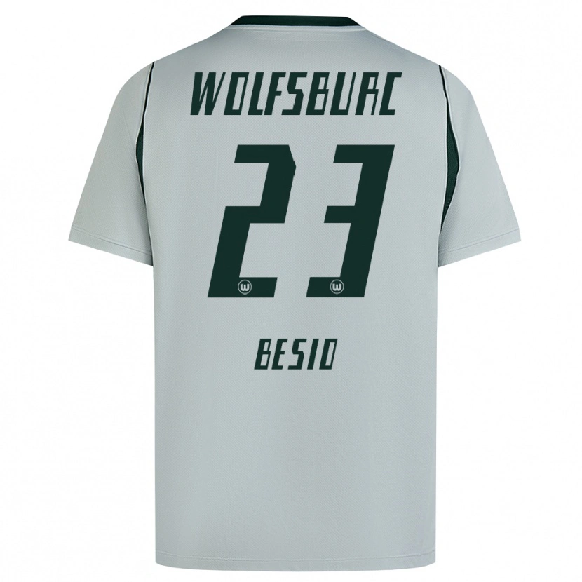 Danxen Kinder Alessio Besio #23 Grau Grün Auswärtstrikot Trikot 2026/27 T-Shirt