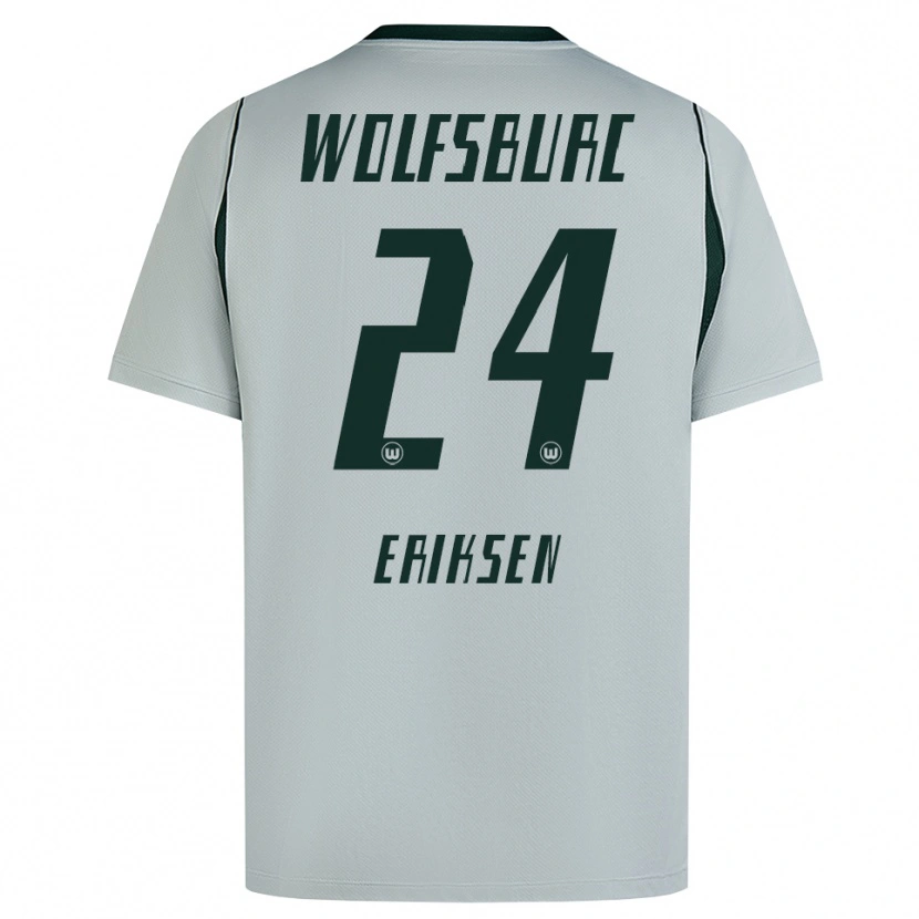 Danxen Kinder Christian Eriksen #24 Grau Grün Auswärtstrikot Trikot 2026/27 T-Shirt