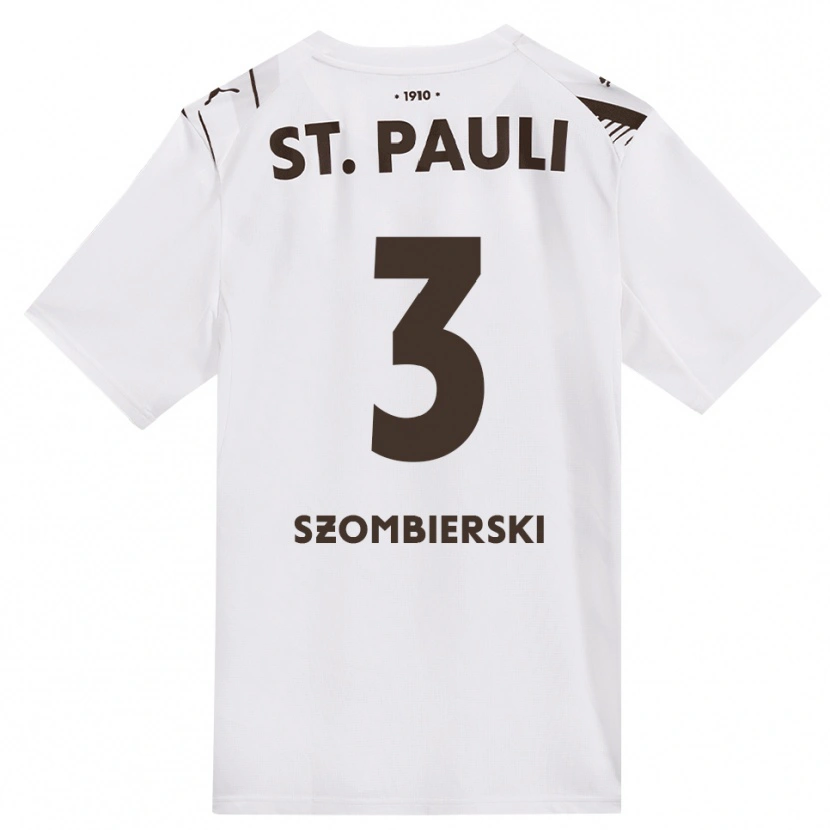 Danxen Kinder Sebastian Szombierski #3 Kaffee Weiß Rot Auswärtstrikot Trikot 2026/27 T-Shirt