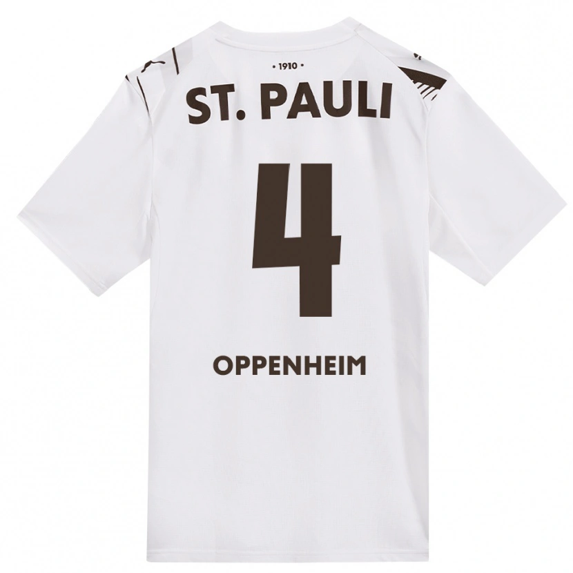 Danxen Kinder Merle Oppenheim #4 Kaffee Weiß Rot Auswärtstrikot Trikot 2026/27 T-Shirt