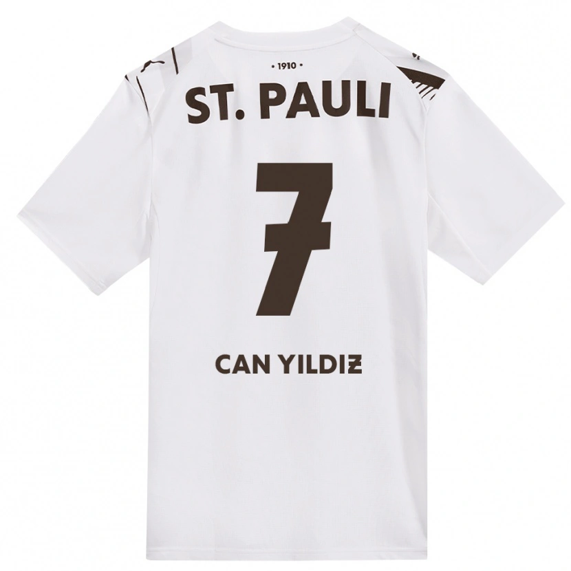 Danxen Kinder Emre Can Yildiz #7 Kaffee Weiß Rot Auswärtstrikot Trikot 2026/27 T-Shirt