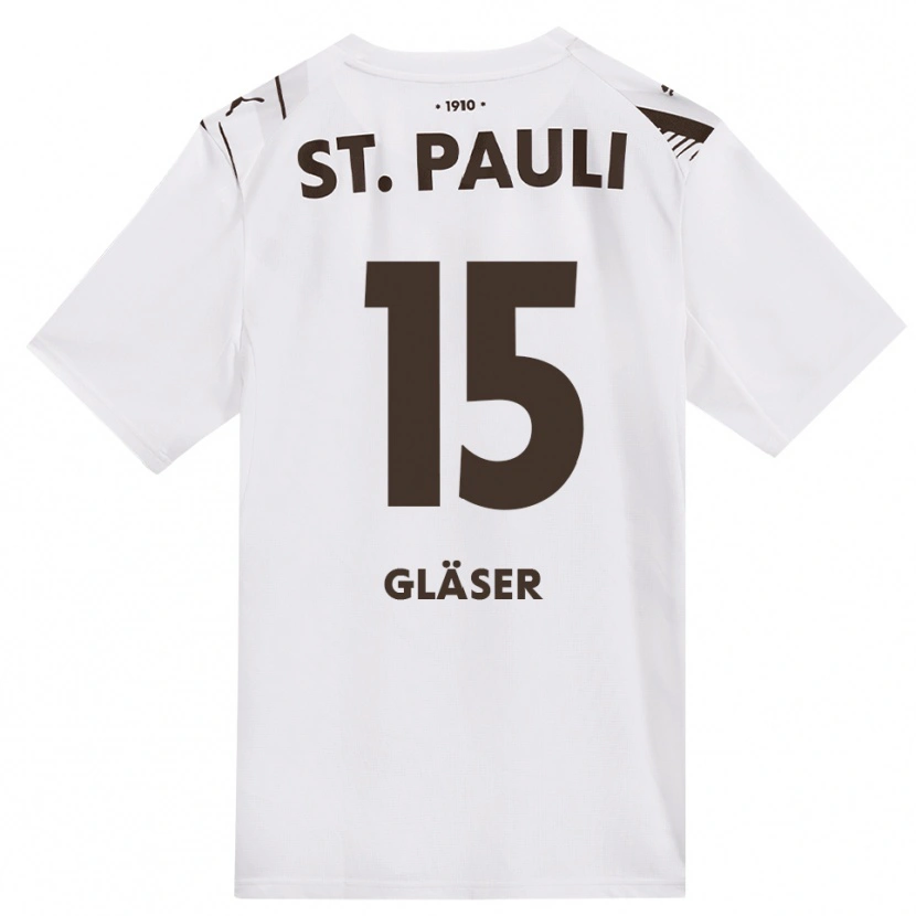 Danxen Kinder Julian Gläser #15 Kaffee Weiß Rot Auswärtstrikot Trikot 2026/27 T-Shirt