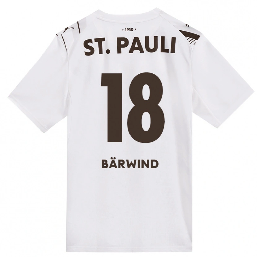 Danxen Kinder Jonas Bärwind #18 Kaffee Weiß Rot Auswärtstrikot Trikot 2026/27 T-Shirt