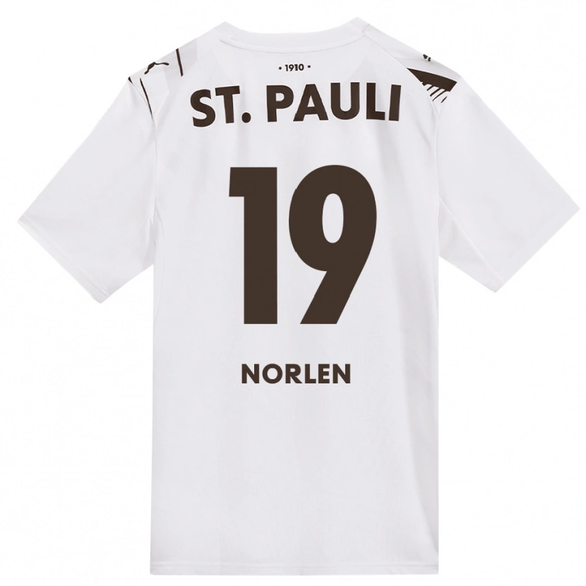 Danxen Kinder Alwin Norlen #19 Kaffee Weiß Rot Auswärtstrikot Trikot 2026/27 T-Shirt