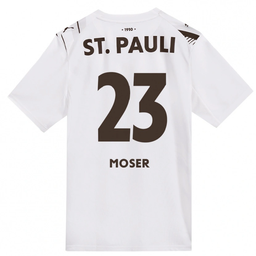 Danxen Kinder Ammon Moser #23 Kaffee Weiß Rot Auswärtstrikot Trikot 2026/27 T-Shirt