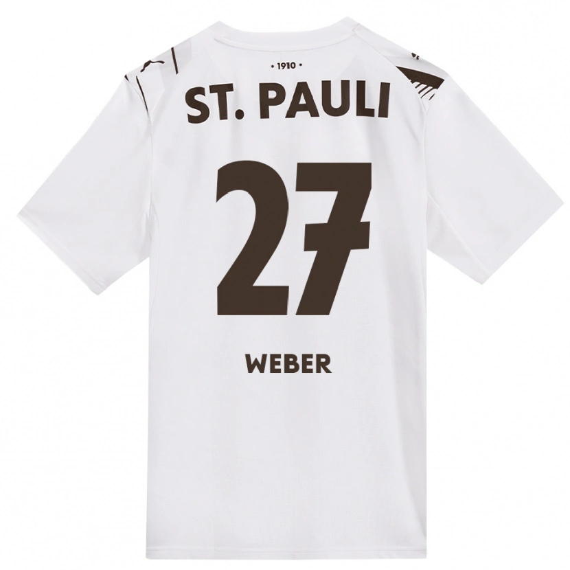 Danxen Kinder Hugo Weber #27 Kaffee Weiß Rot Auswärtstrikot Trikot 2026/27 T-Shirt