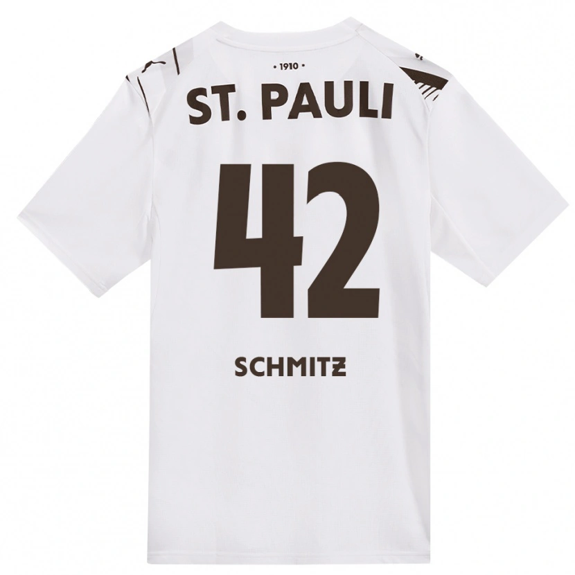Danxen Kinder Marwin Schmitz #42 Kaffee Weiß Rot Auswärtstrikot Trikot 2026/27 T-Shirt