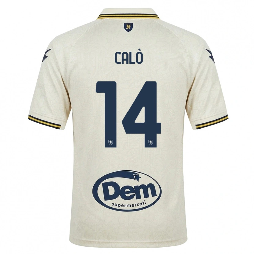 Danxen Kinder Giacomo Calò #14 Oldlace Gelb Schwarz Auswärtstrikot Trikot 2026/27 T-Shirt