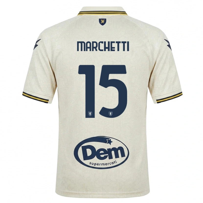 Danxen Kinder Matteo Marchetti #15 Oldlace Gelb Schwarz Auswärtstrikot Trikot 2026/27 T-Shirt