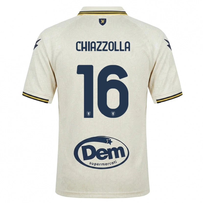 Danxen Kinder Marco Chiazzolla #16 Oldlace Gelb Schwarz Auswärtstrikot Trikot 2026/27 T-Shirt